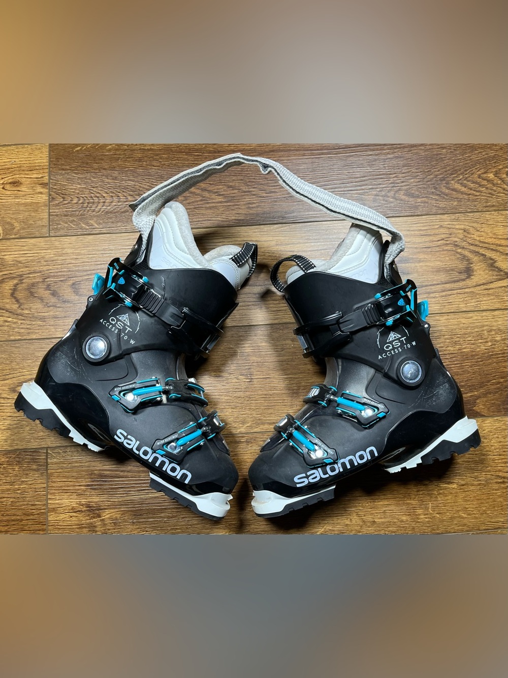 Salomon Ski Boots QST Access 70 Magnesium Backbone 25/25.5 Black Blue Hike Ride